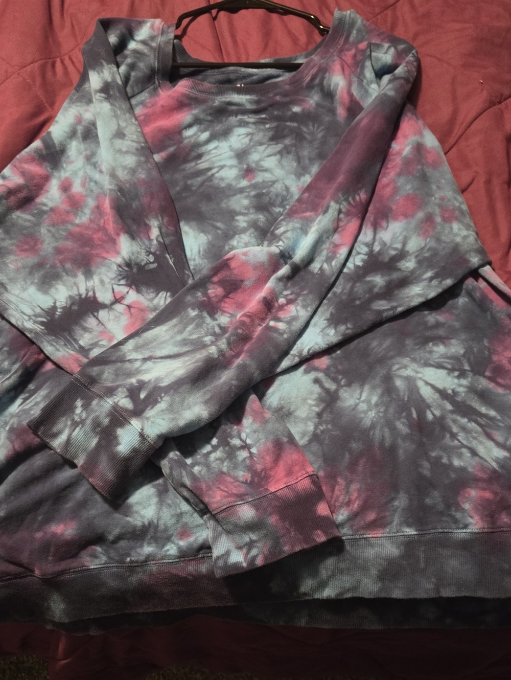 Tie-Dye Long Sleeve Crewneck - Blue & Purple